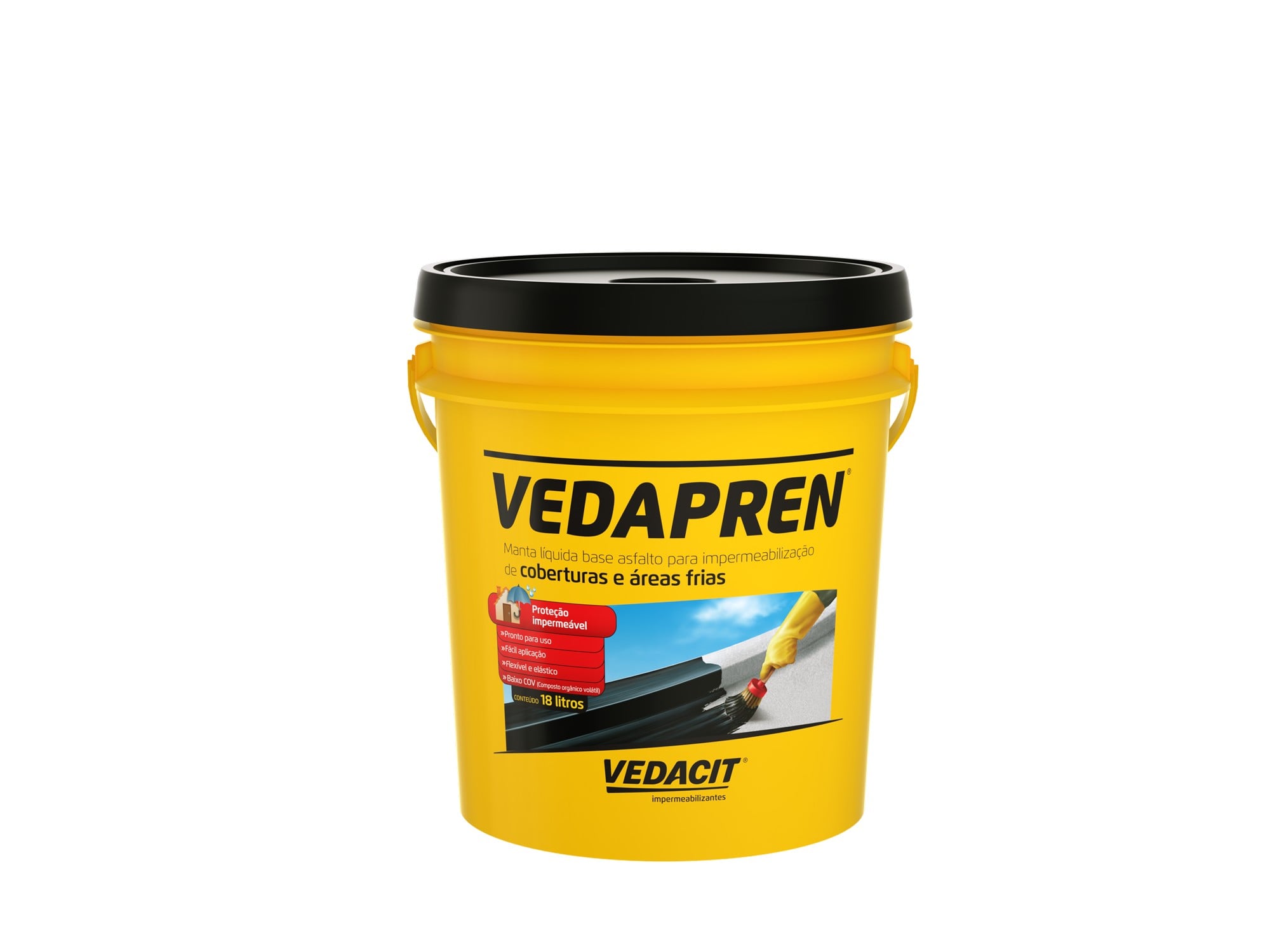 Vedapren Laje Manta Liq 3,6kg Preto