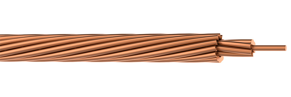 Cordoalha  95mm Cobre Nu 19f