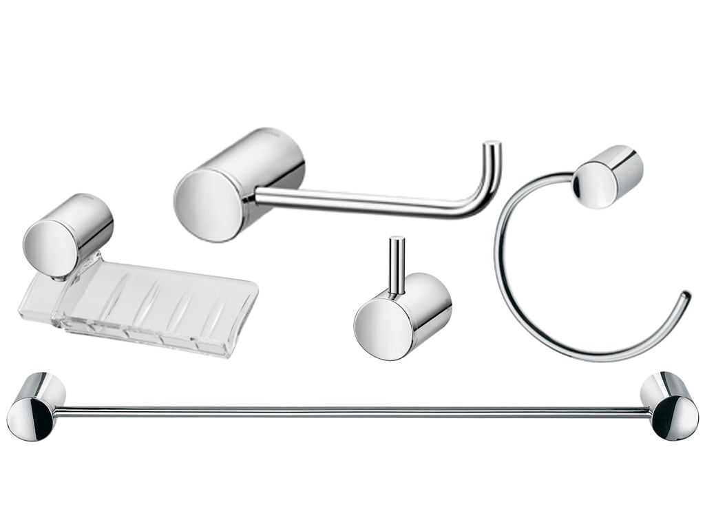 Kit P/Banheiro Metal Cr 5pc Single