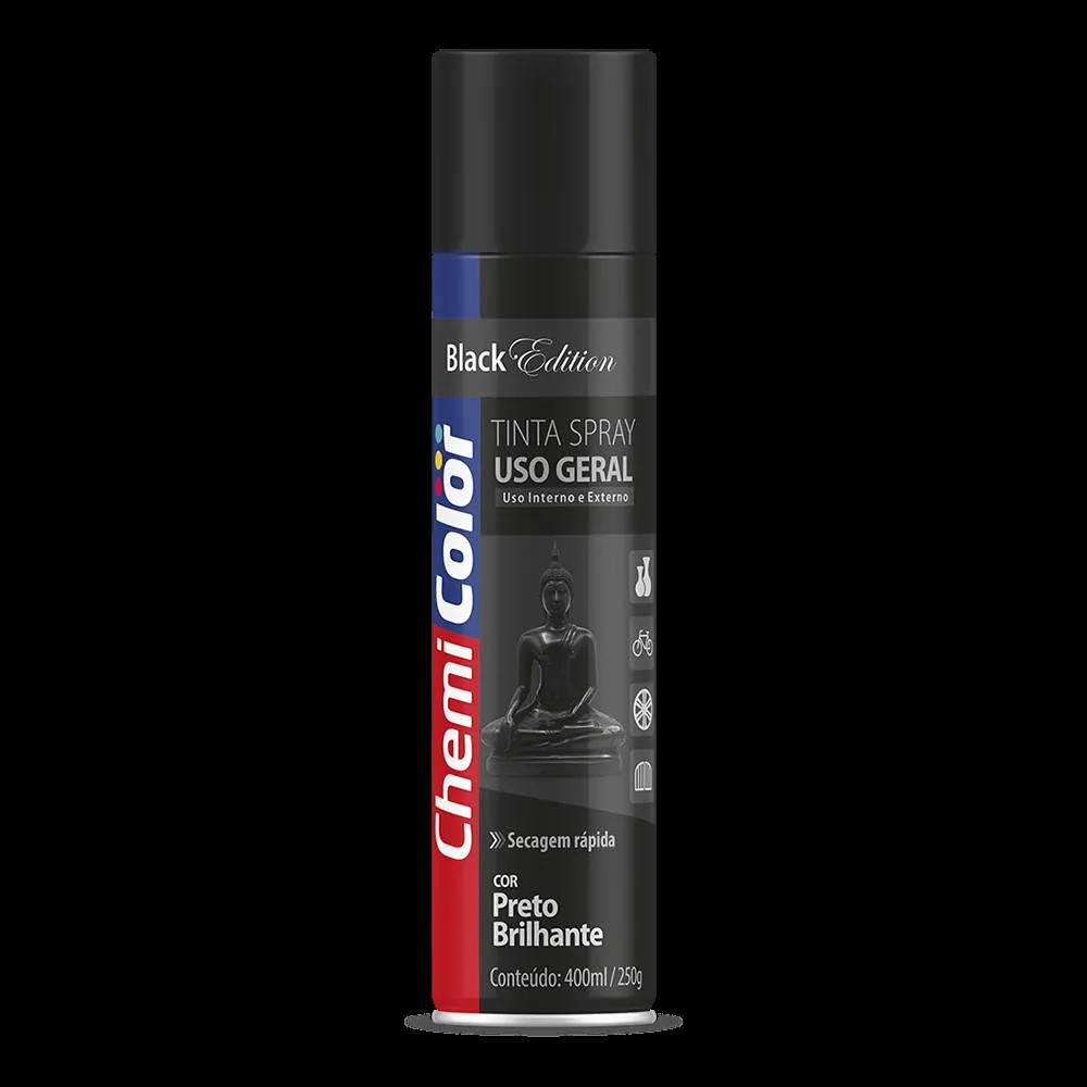 Tinta Spray U.G Preto Bril 400ml 250gr