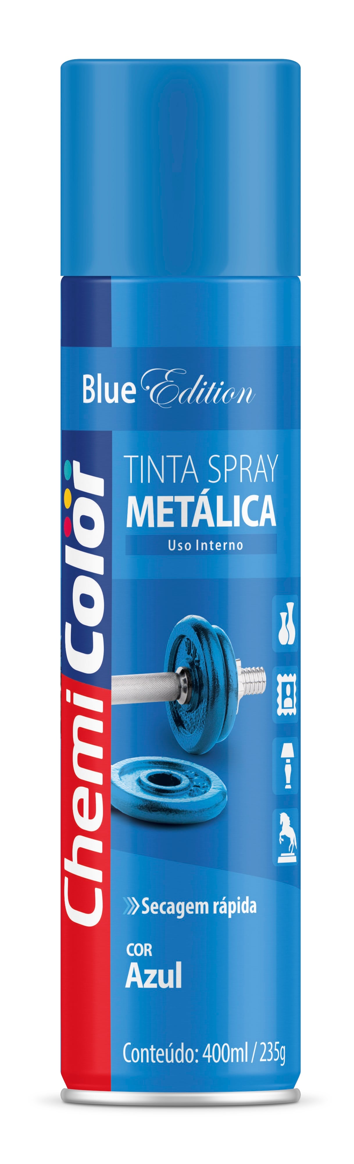 Tinta Spray Metal Preto 400ml 235gr