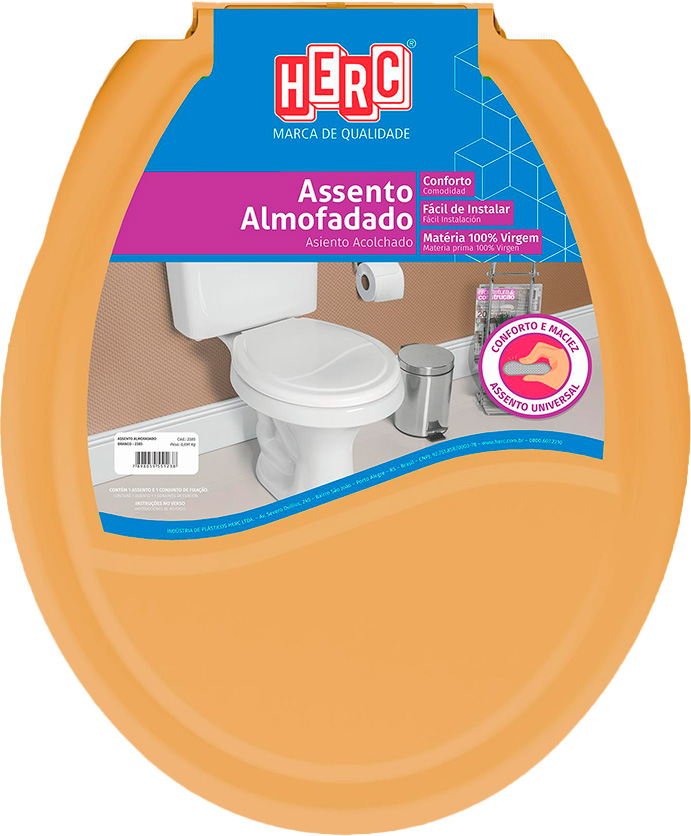 Assento Plast Almof Oval Caramelo