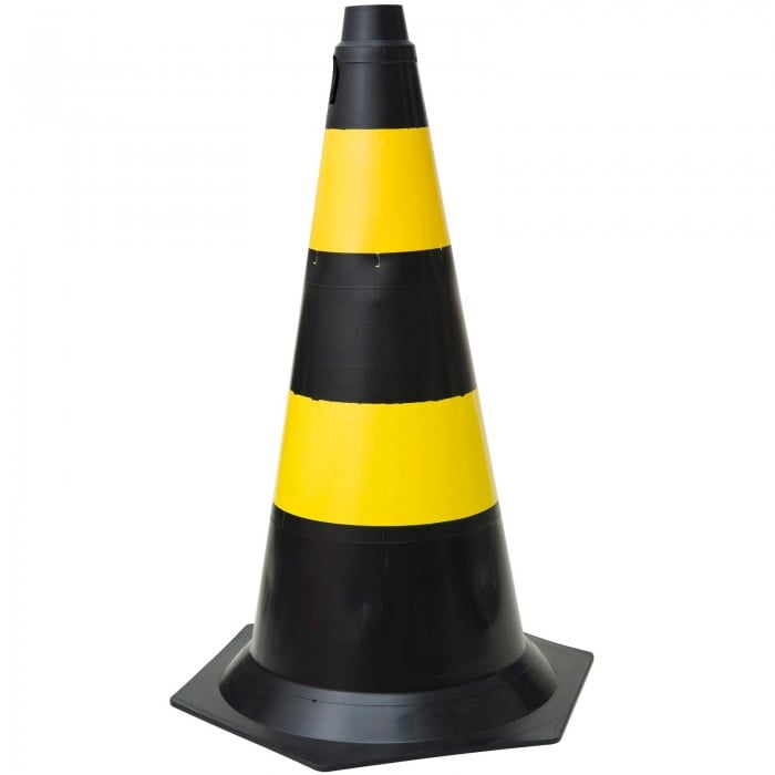 Cone De Sinalizacao 75cm Pt/Am Flexivel