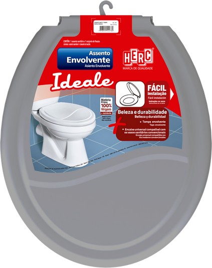 Assento Plast Oval Cz Escuro Ideale 