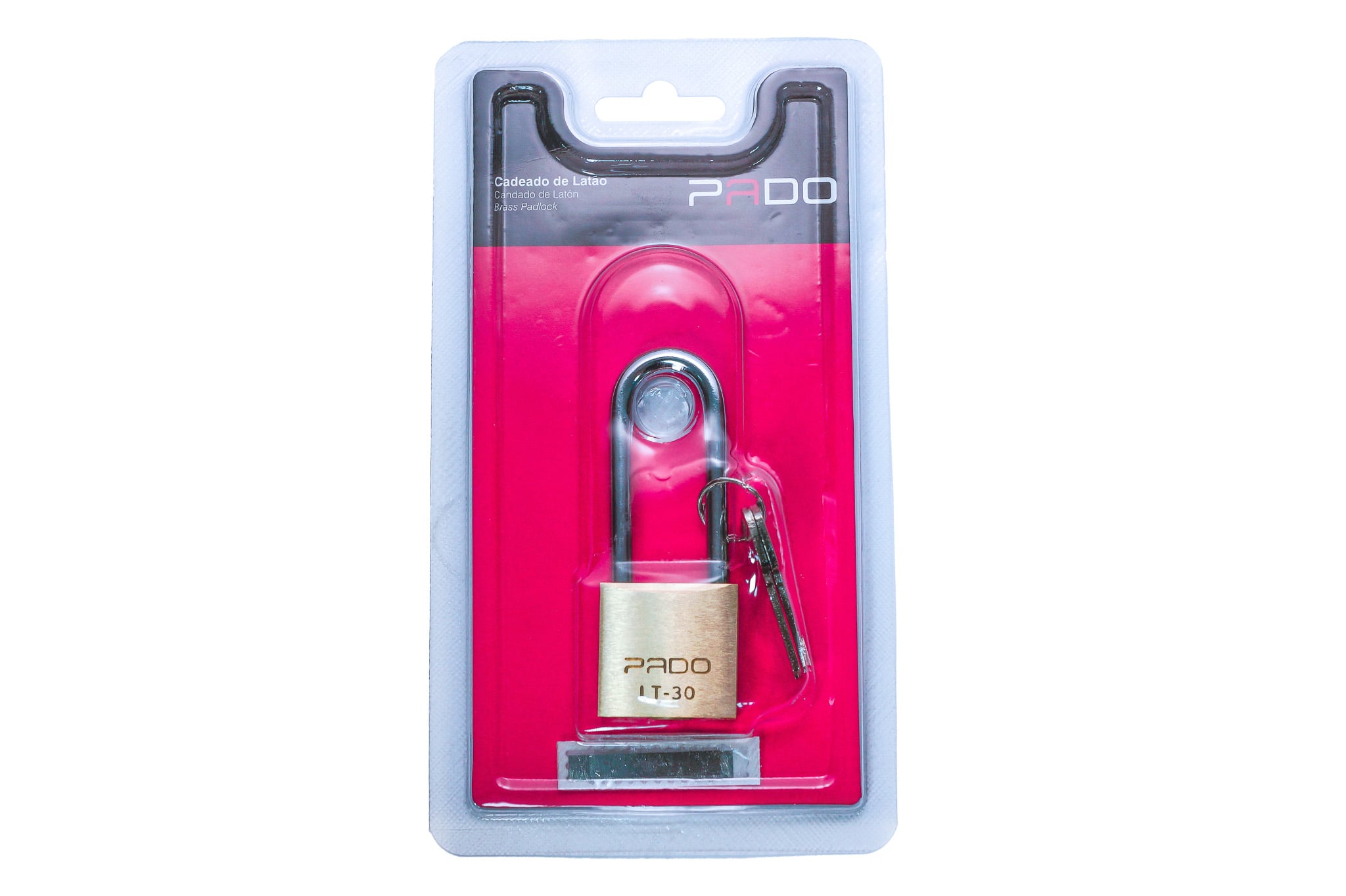 Cadeado Latao Haste Long 30x50mm Blist