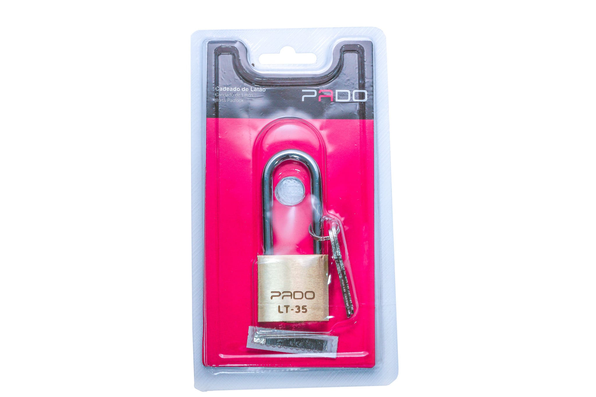 Cadeado Latao Haste Long 35x50mm Blist