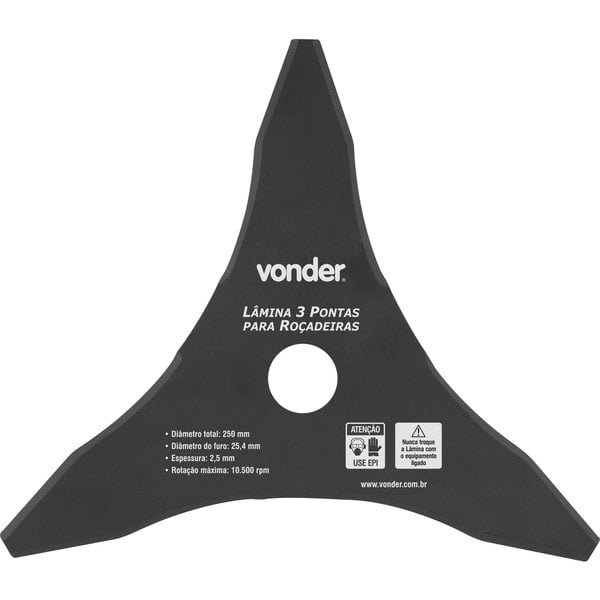 Lamina P/Rocadeira 255mm 3pontas Furo 1”