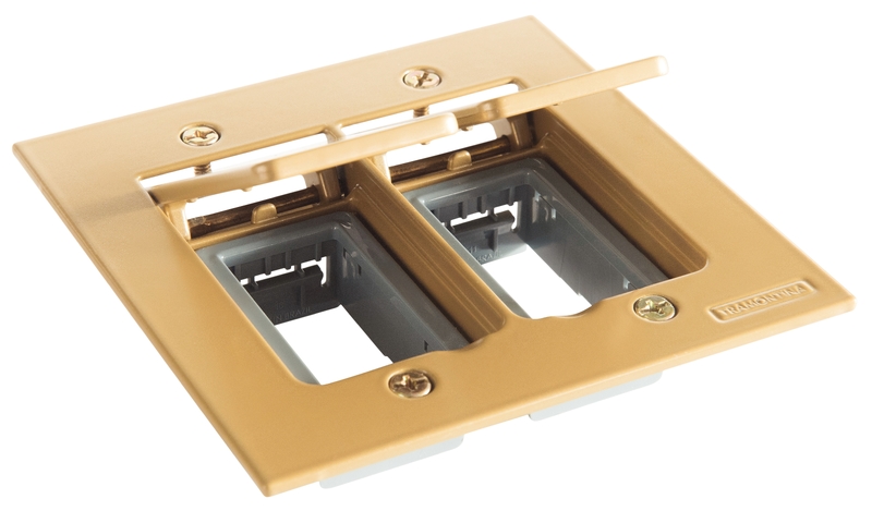 Placa Piso 4x4 Alum 2 Saidas Mod Dourada