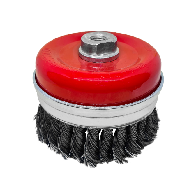 Escova Copo Aco Torcido 4” Rosca Reforc