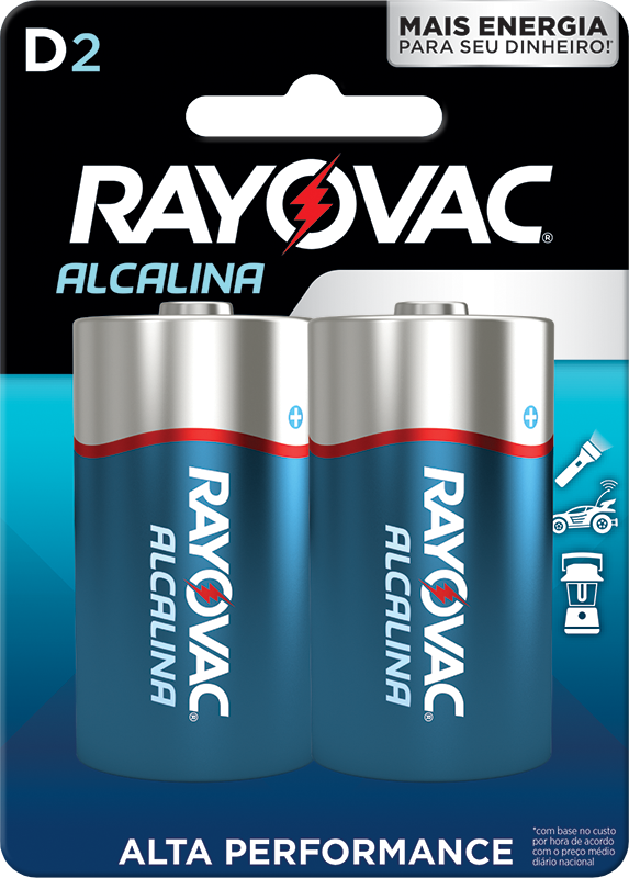 Pilha Alcalina D Grande C/2pc