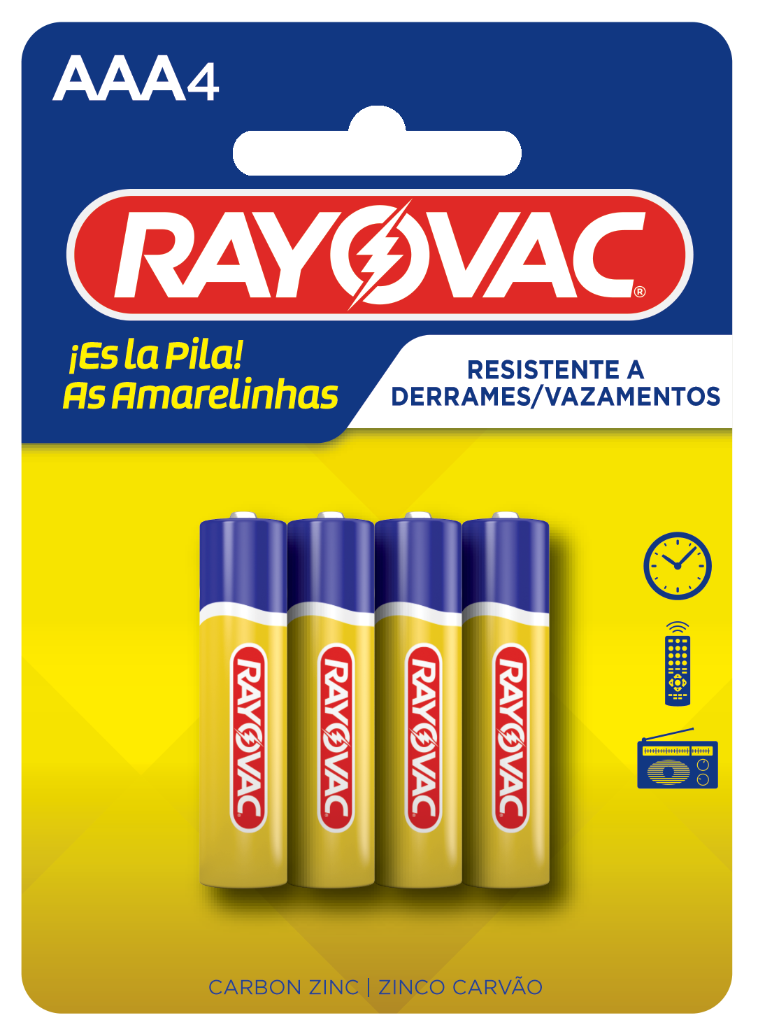 Pilha Amarelinha Aaa Palito C/4pc