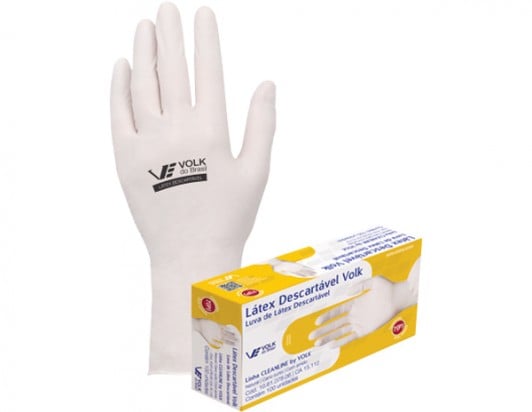 Luva P/Mao Latex Descartavel P C/100
