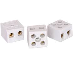 Conector Porcelana  6mm 2 Polos 30a 