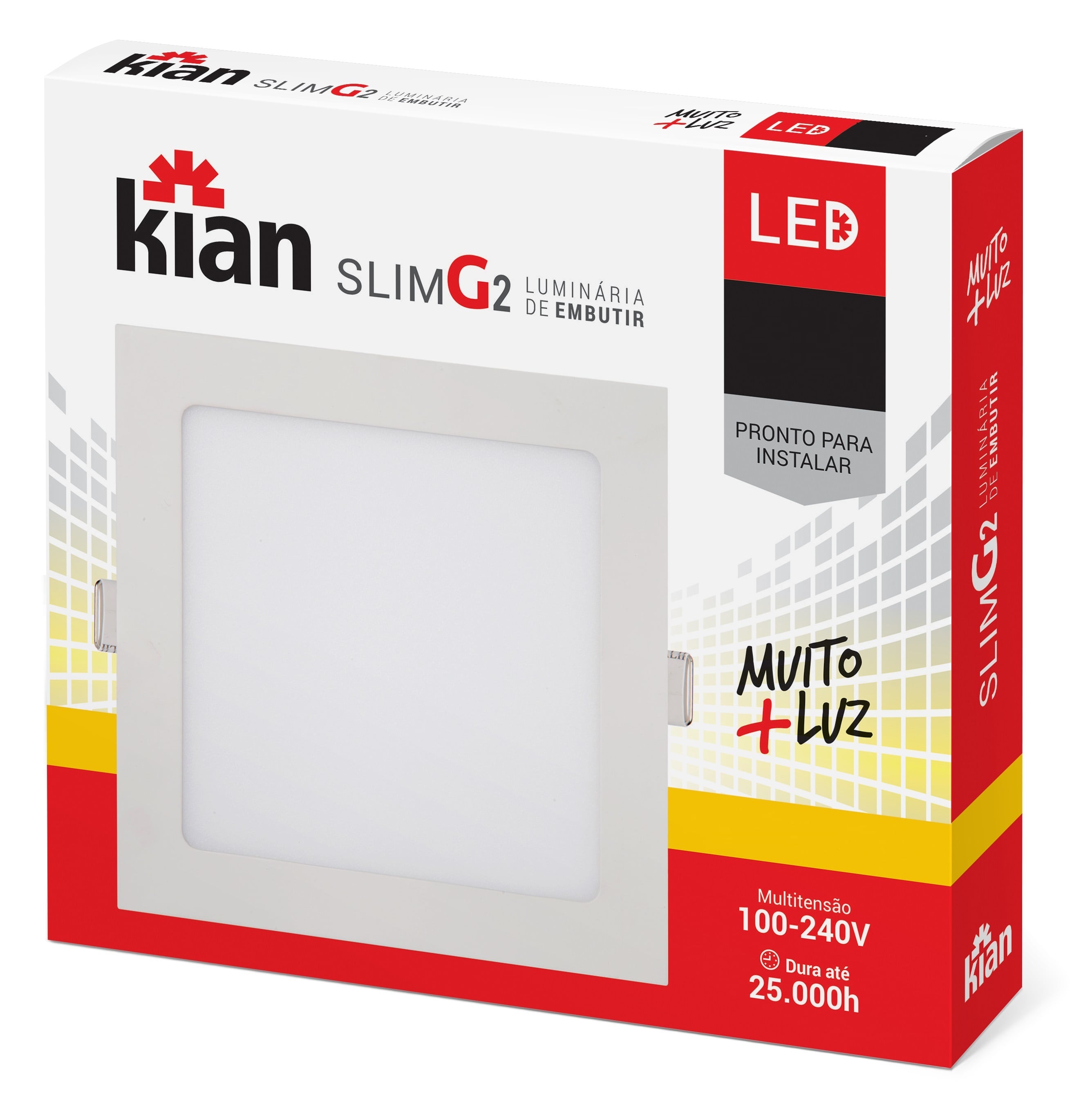 Painel Led Emb Quad 29,3cm 24w 6k Br
