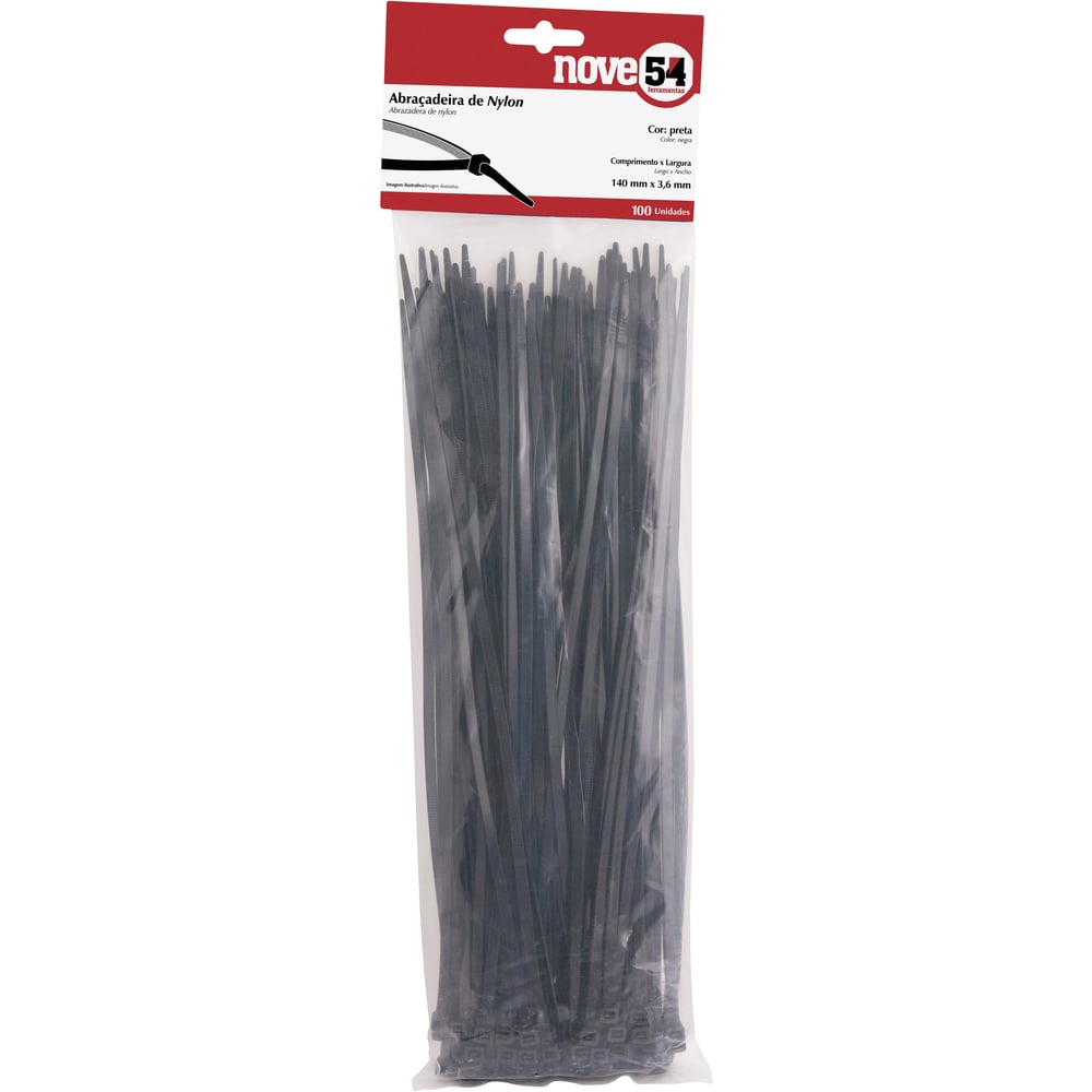 Abracadeira Nylon Pr 200x4,8mm 100un