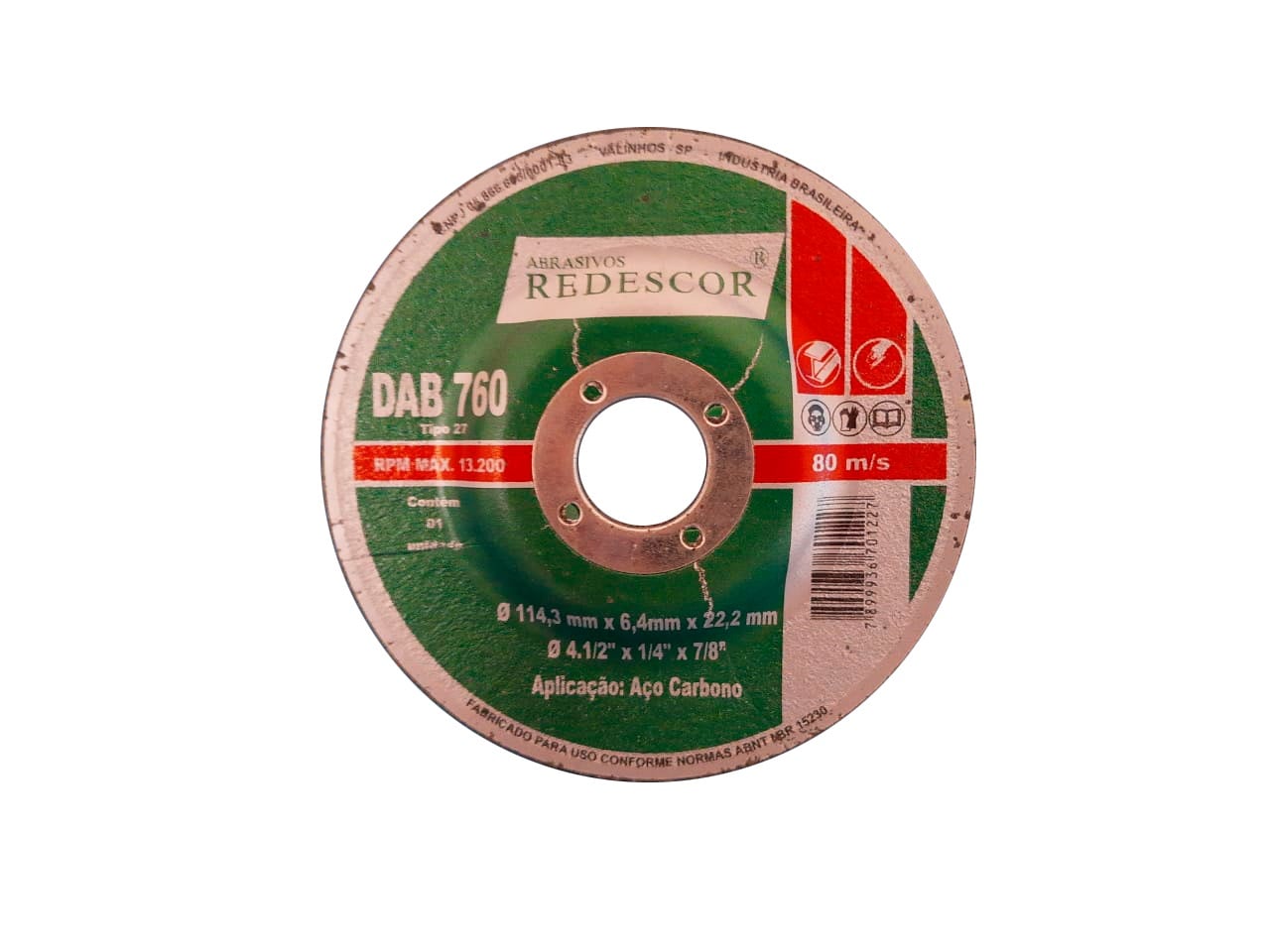 Disco De Desbaste 4.1/2x3/16x7/8” Metal