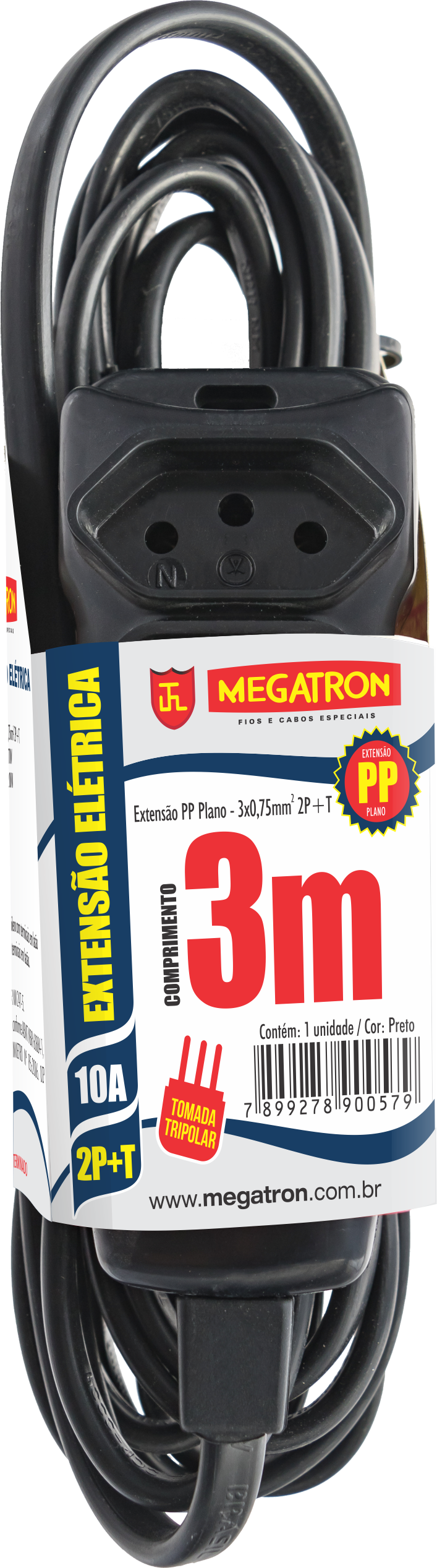 Extensao Pp Chato 2p+T  3m Pt