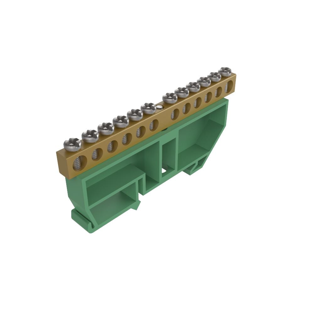 Barramento Terra 12 Furos C/Sup Vd