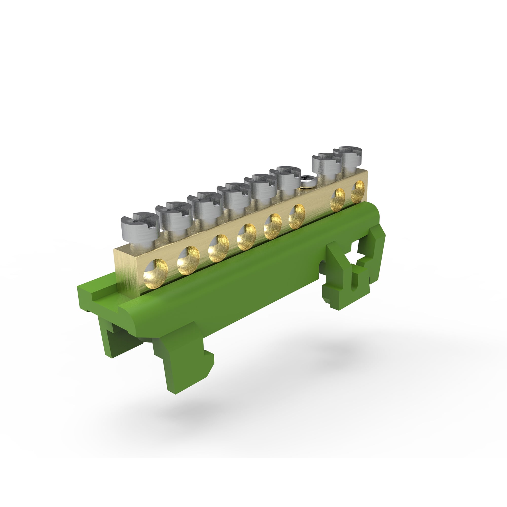 Barramento Terra 08 Furos C/Sup Vd