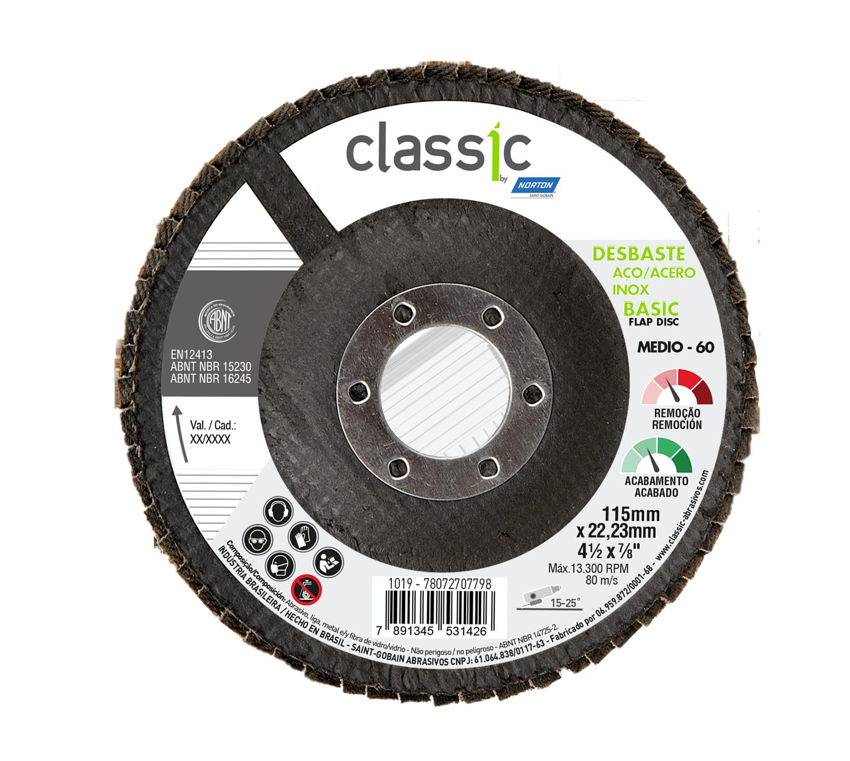 Disco Flap Reto 7”  G40 Zirconio