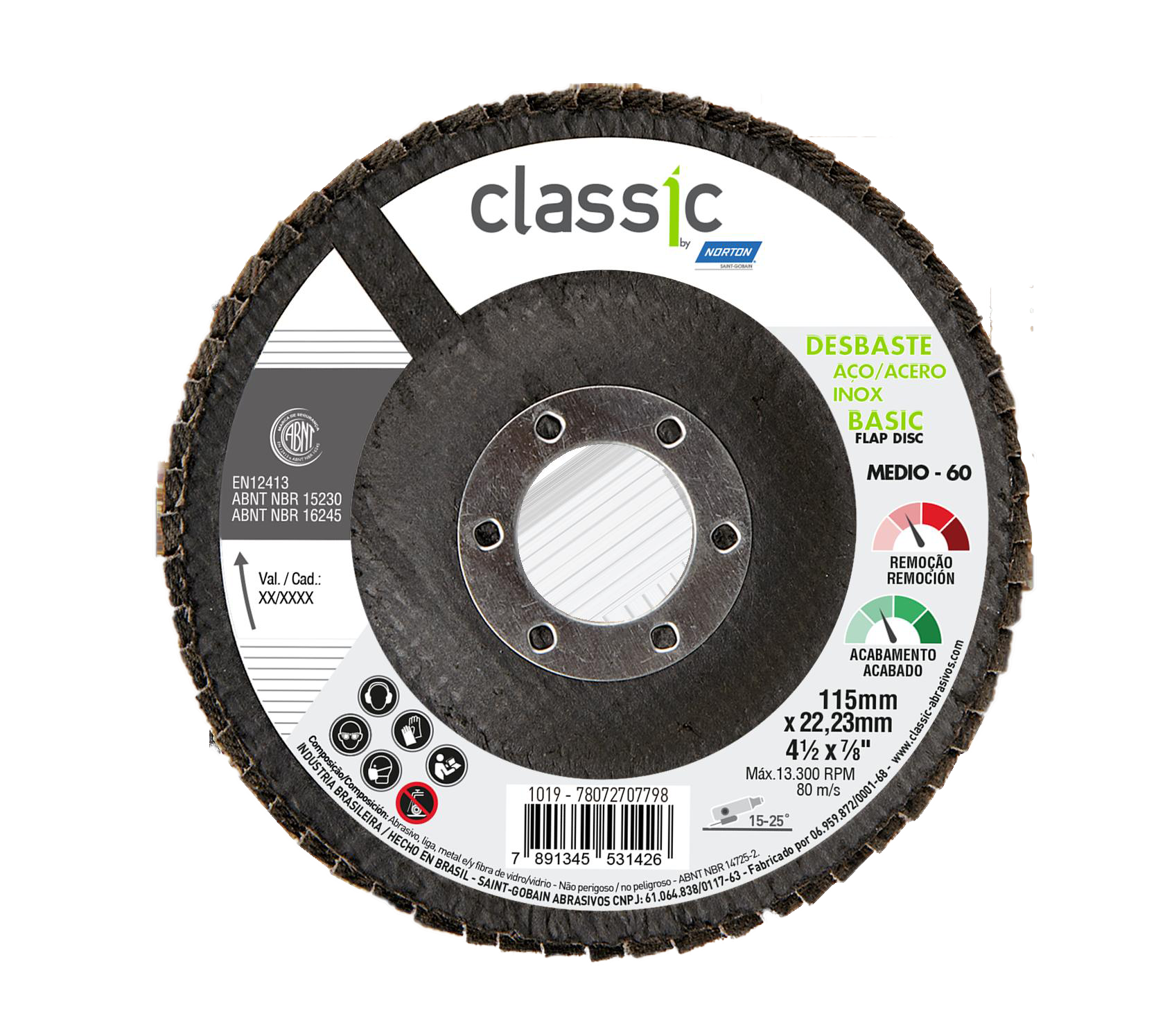Disco Flap Reto 7”  G80 Zirconio