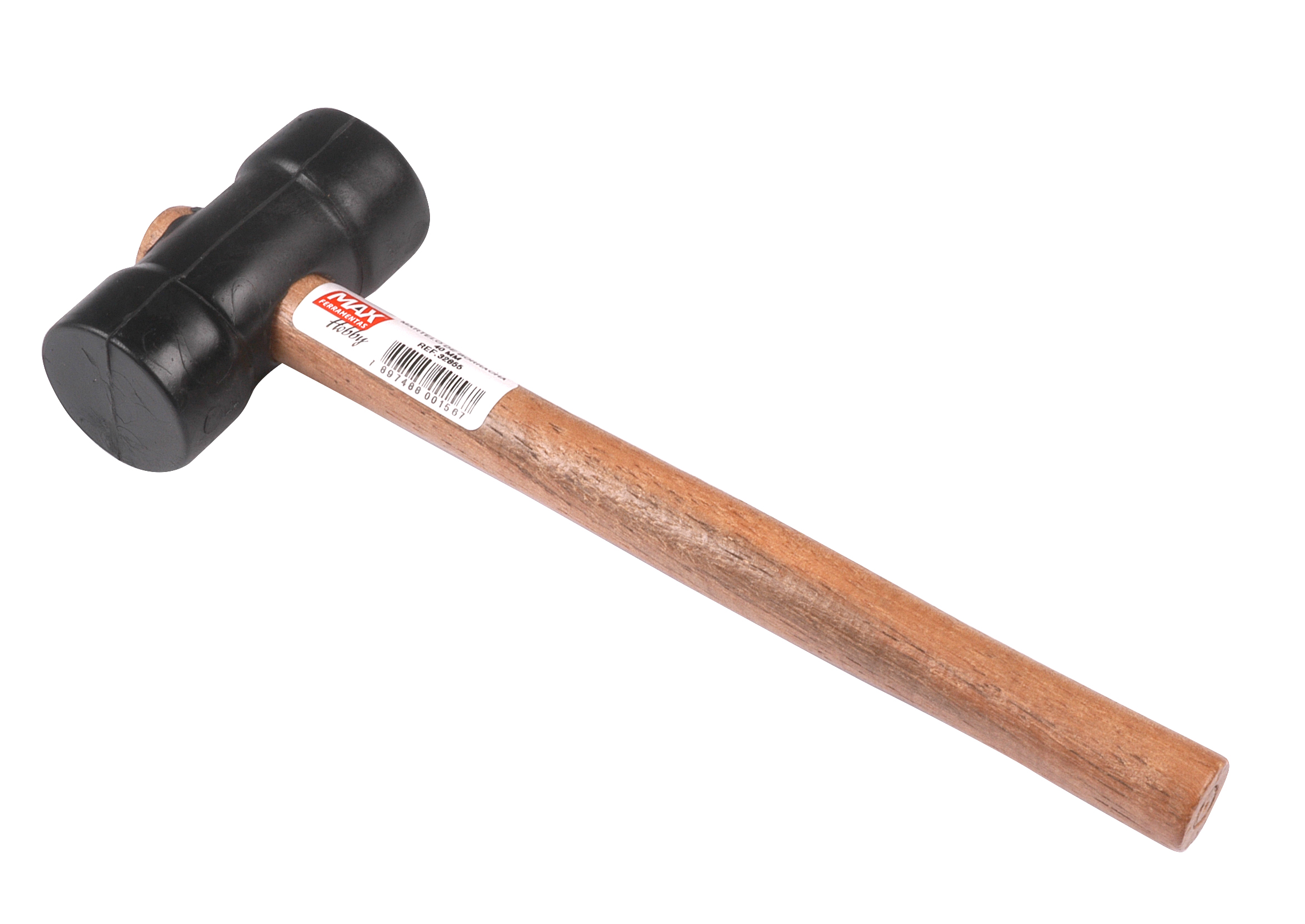 Martelo Borracha 40mm Pt Cabo Madeira