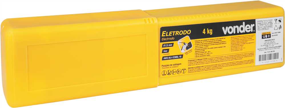Eletrodo Aws E308l 2,50mm  4kg Inox