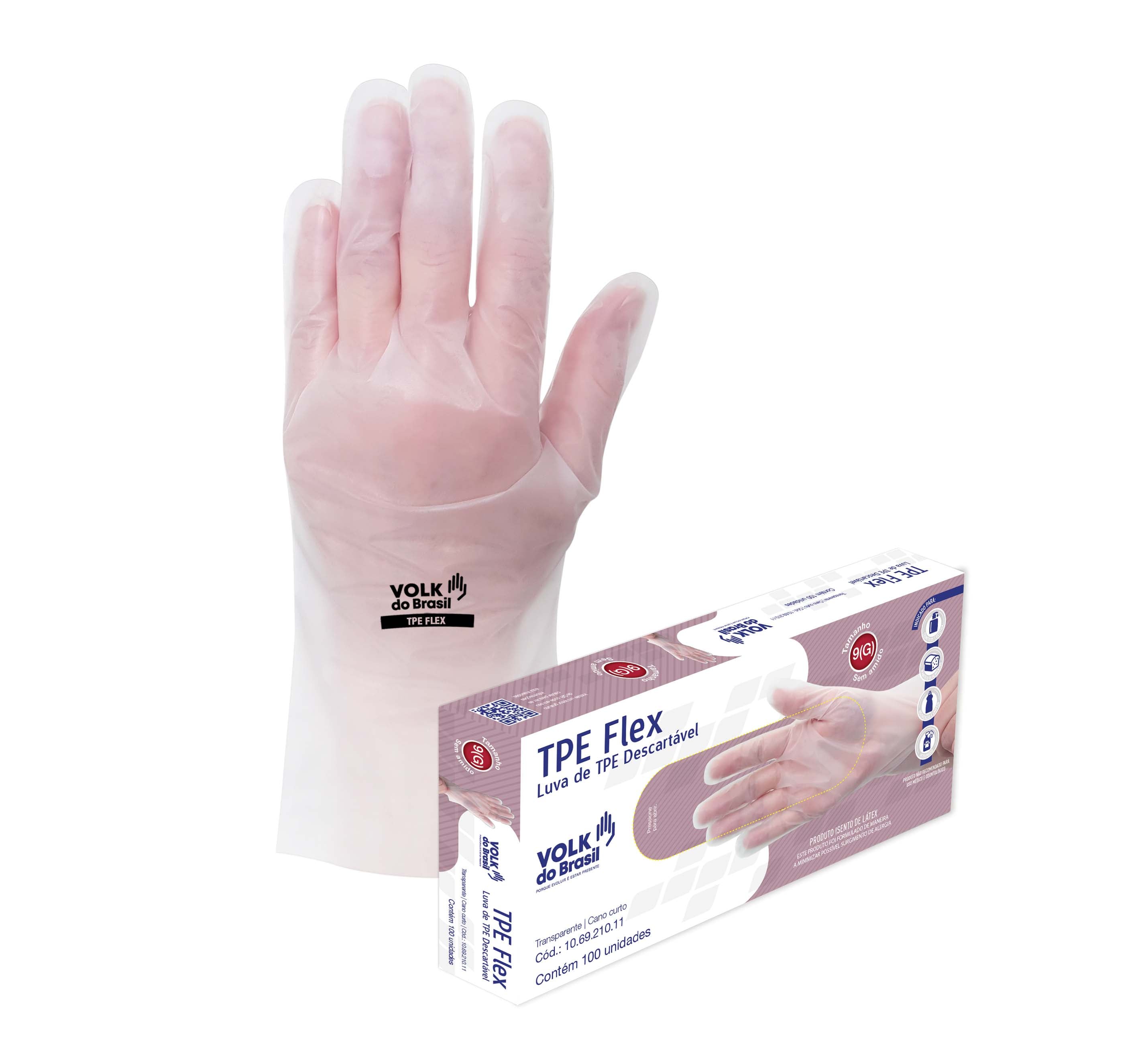 Luva P/Mao Tpe Flex Descartavel M C/100