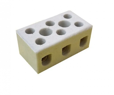 Conector Porcelana  6mm 3 Polos