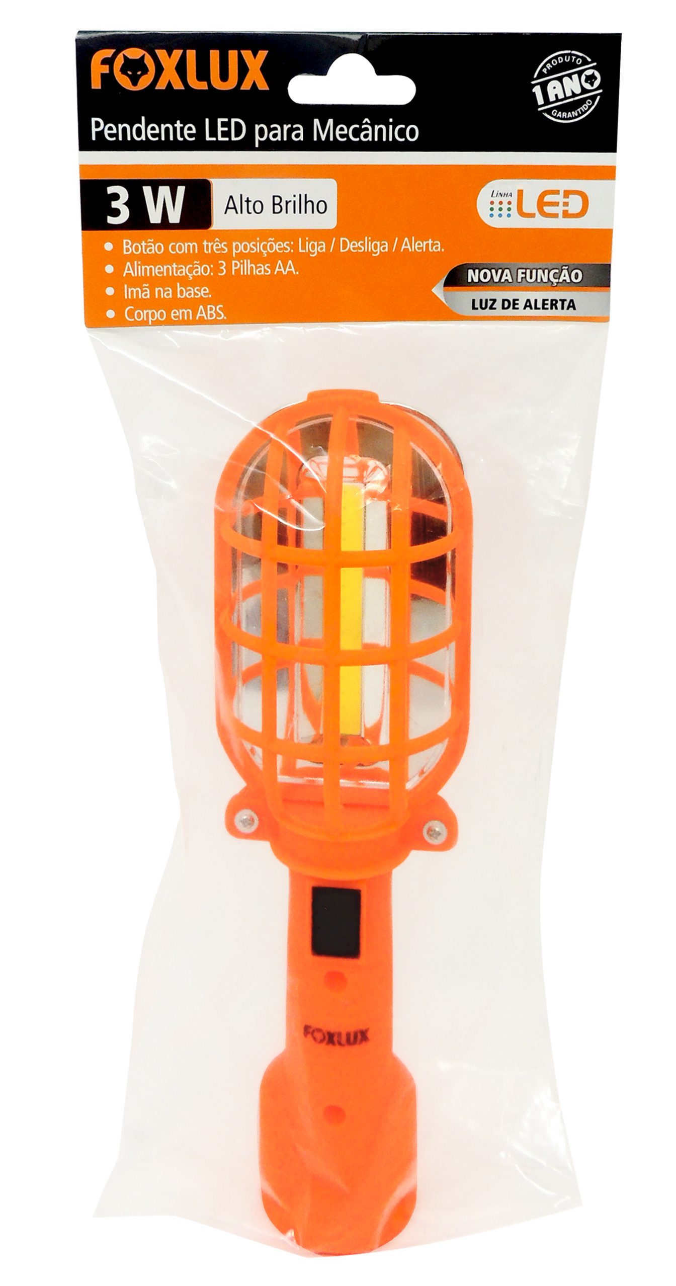 Luminaria Pendente De Led P/Mecanico 3w 