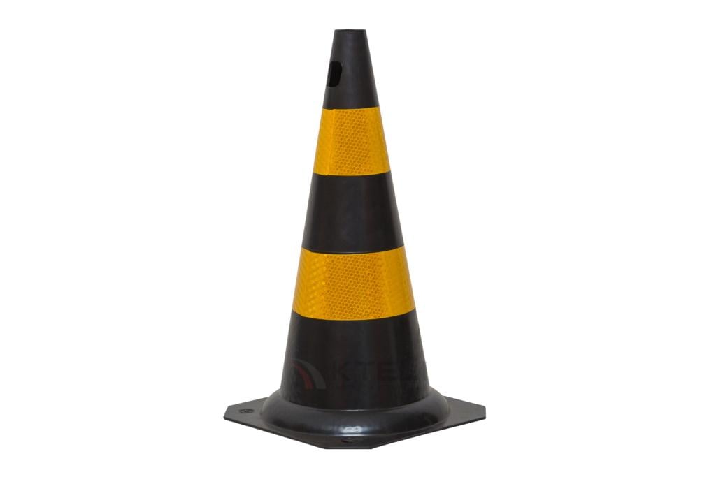 Cone De Sinalizacao 50cm Pt/Am Flexivel