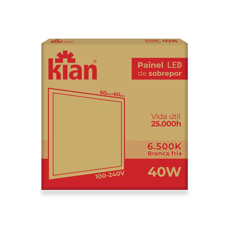 Painel Led Sob Quad 60cm 40w 6,5k Br