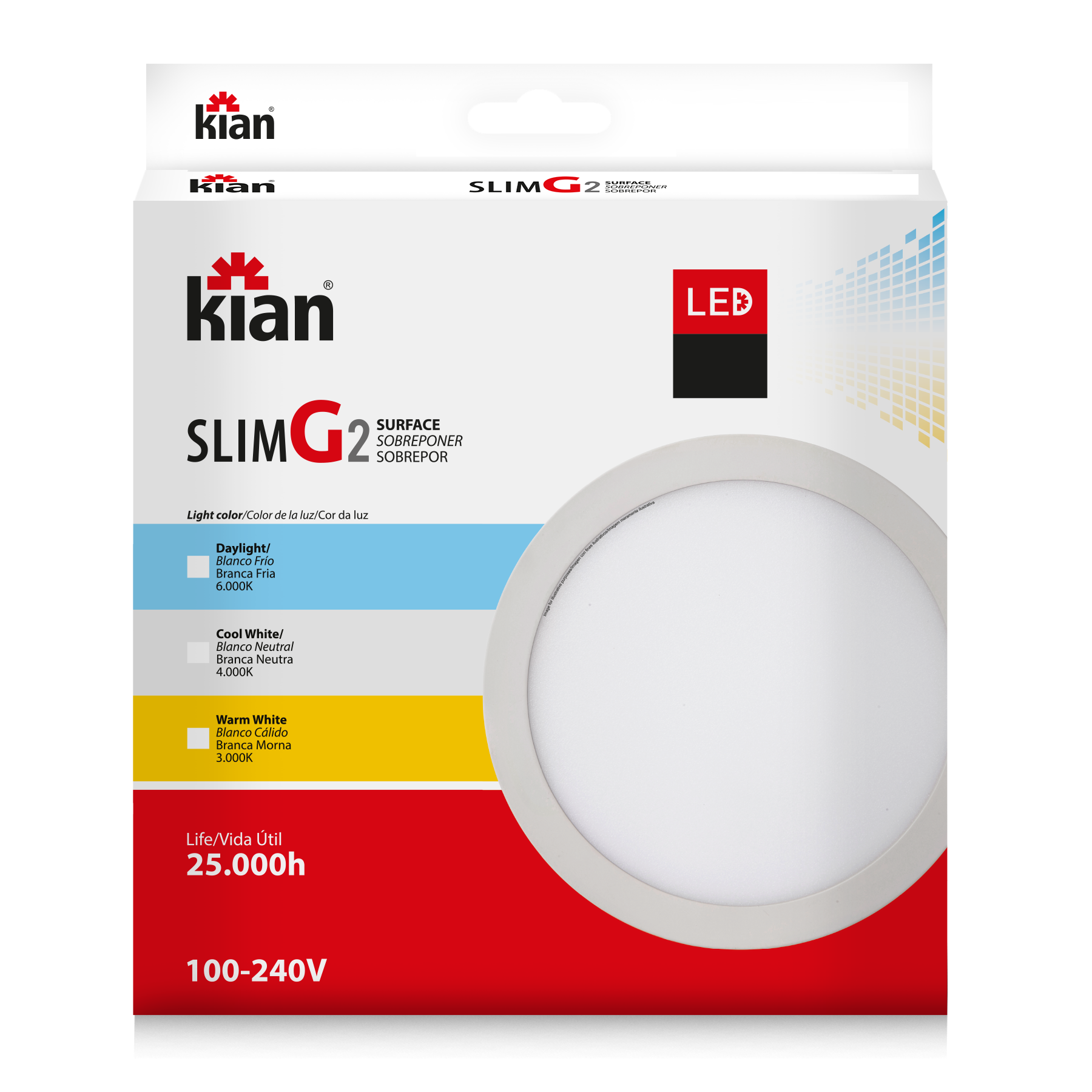 Painel Led Emb Red 11,8cm 6w 3k Br