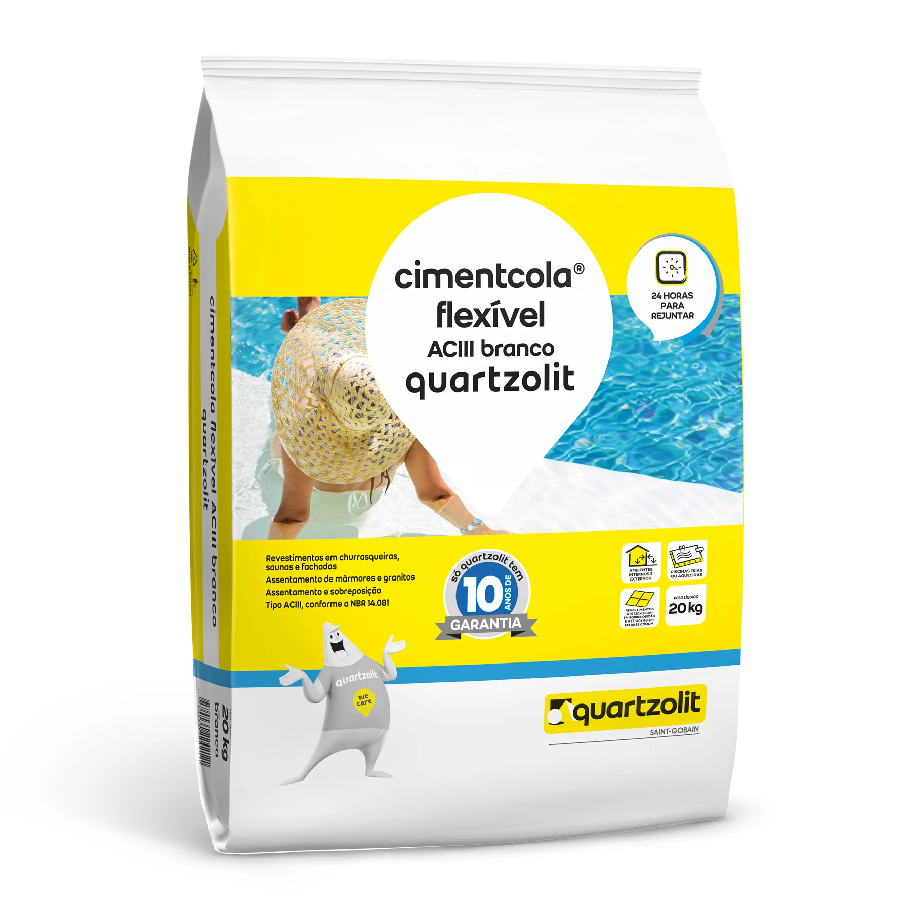 Argamassa Ac3 Quartzolit Branco 20kg