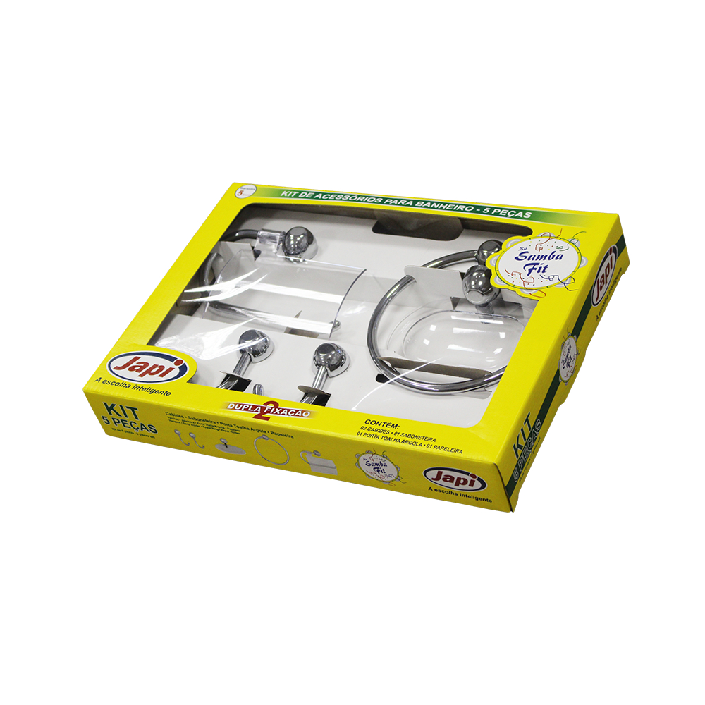 Kit P/Banheiro Abs Cr 5pc Samba Fit