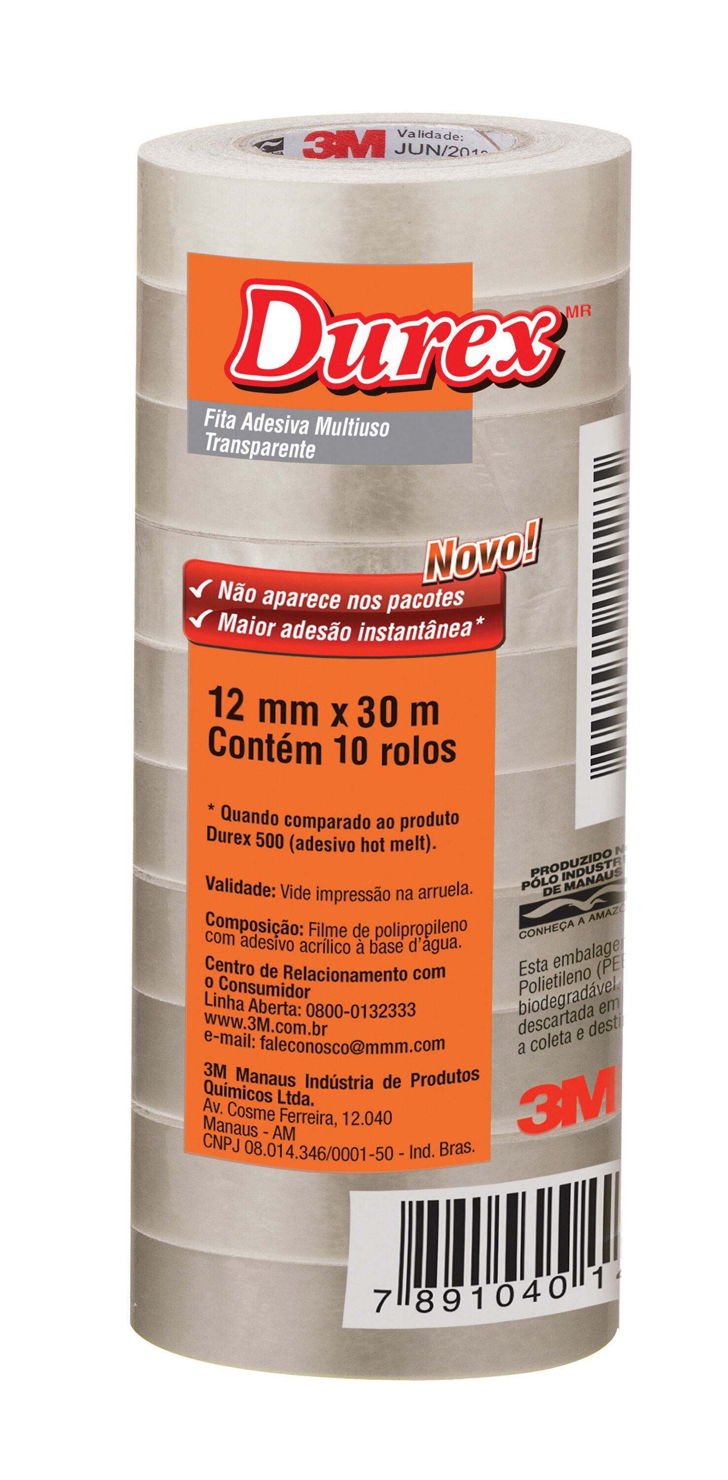 Fita Durex 12mmx30mt Transp