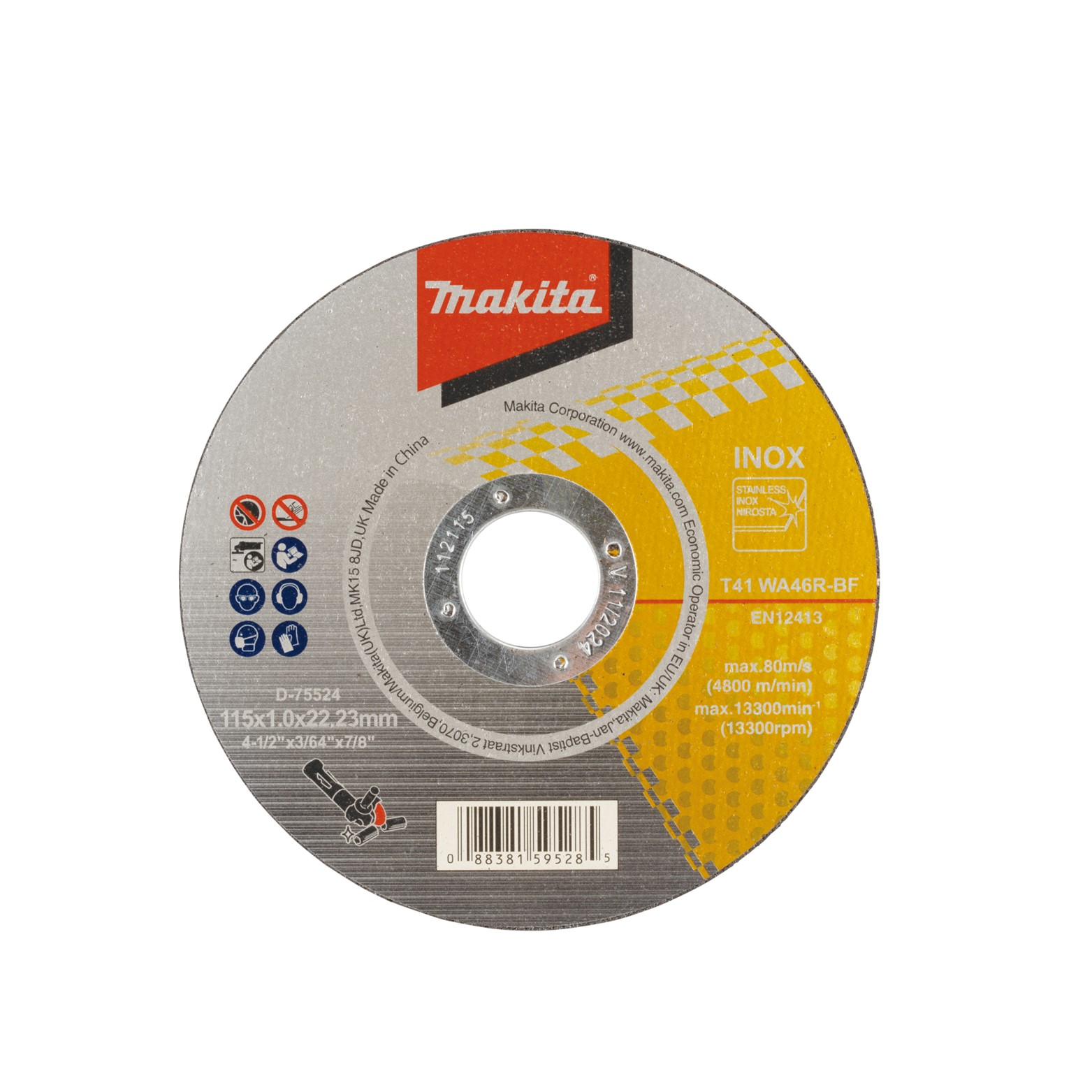 Disco De Corte  4.1/2x3/64x7/8” Inox 