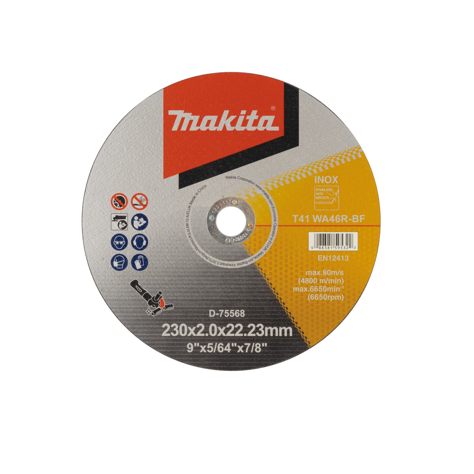 Disco De Corte  9x5/64x7/8” Inox