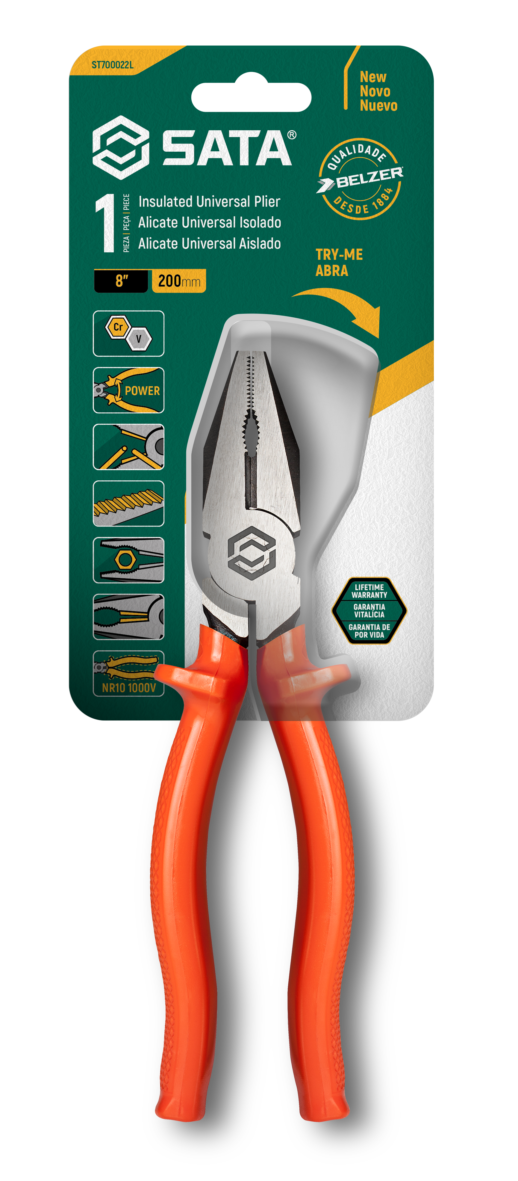 Alicate Univ 8” Isol 1000v Crv