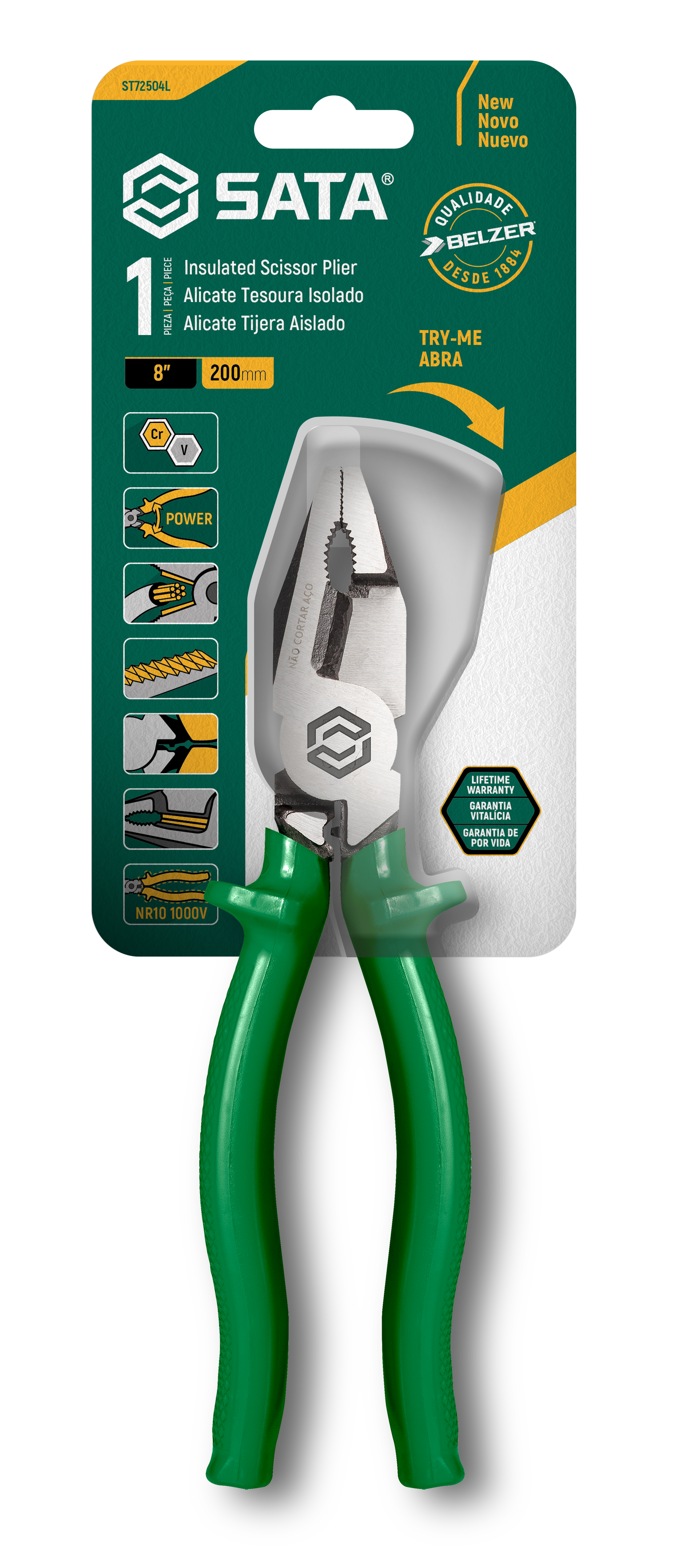 Alicate Eletric 8” Corte Fios Tesour Crv