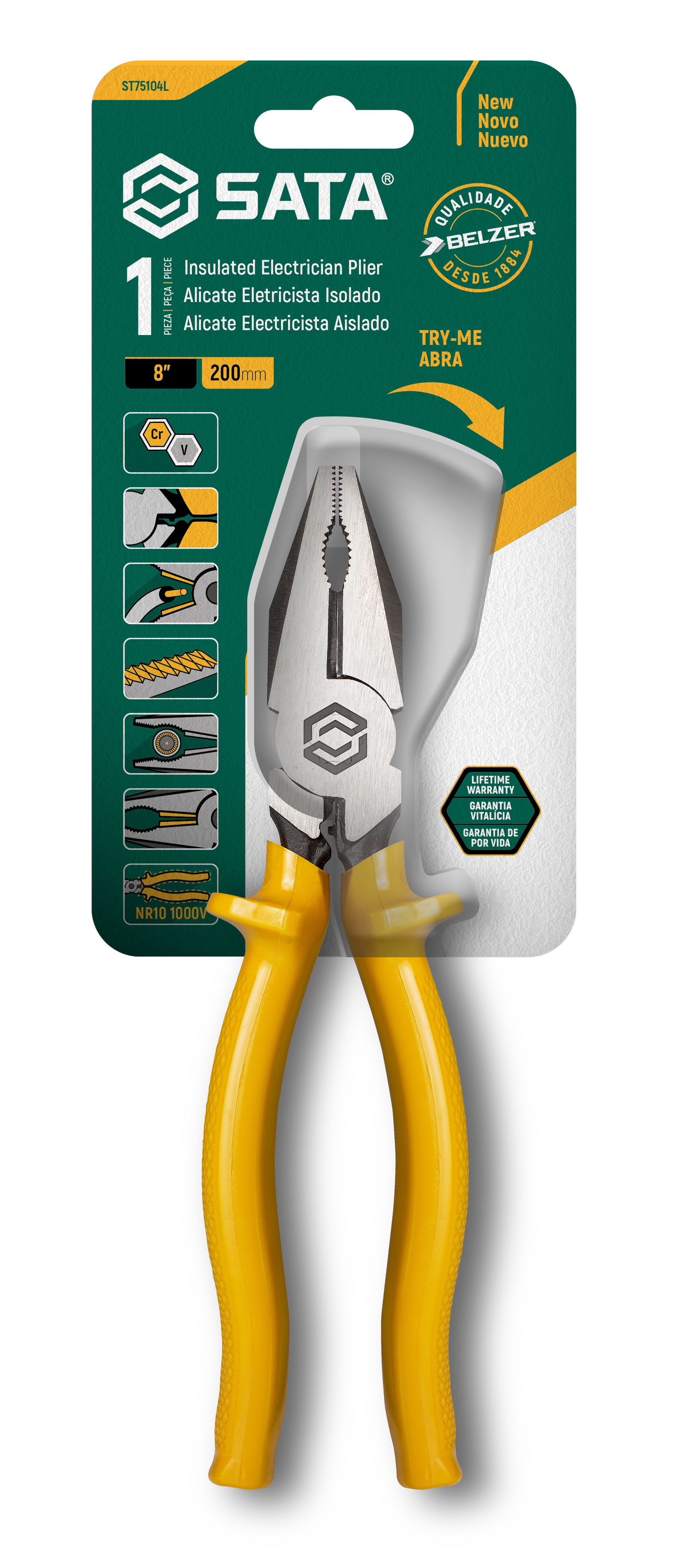 Alicate Eletric 8” Isol 1000v Crv