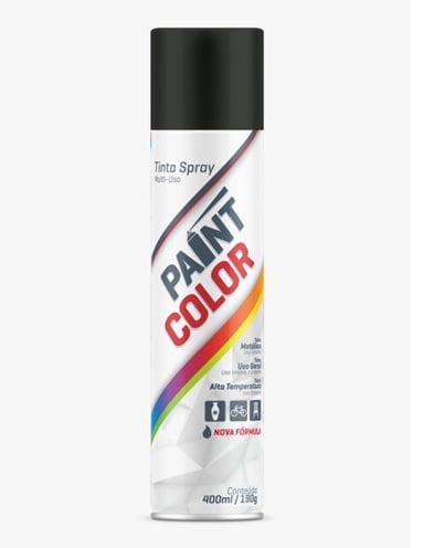 Tinta Spray A.Temp Preto Fo 400ml 200gr
