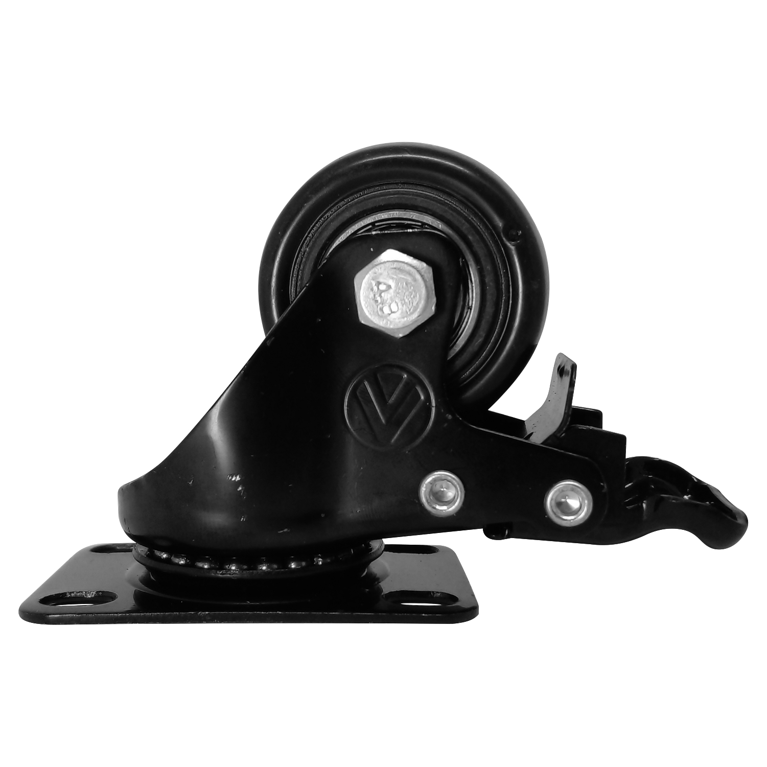 Rodizio Girat 1.5/8”  Pvc Preto C/Freio
