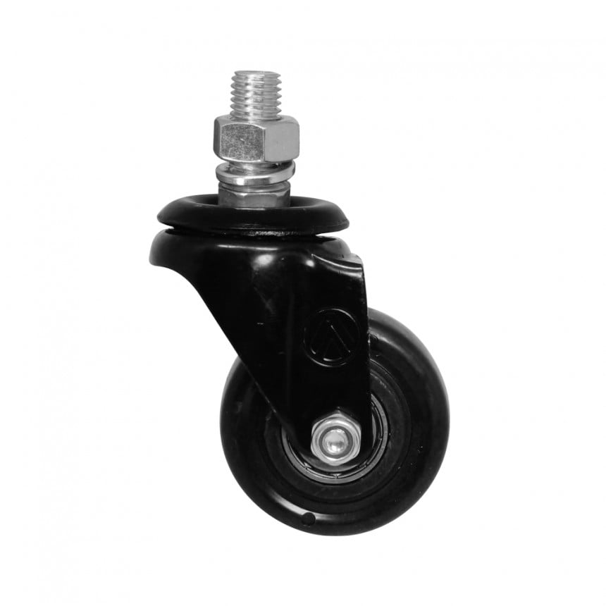 Rodizio Girat 2” Pvc Preto C/Par S/Freio