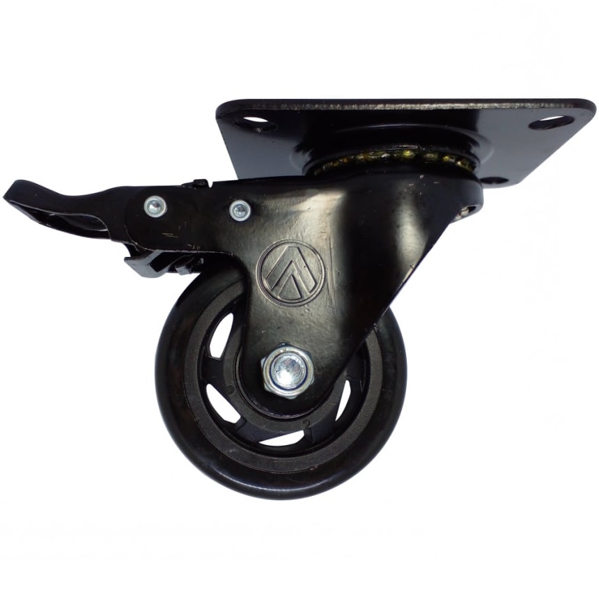 Rodizio Girat 3”  Pvc Preto C/Freio