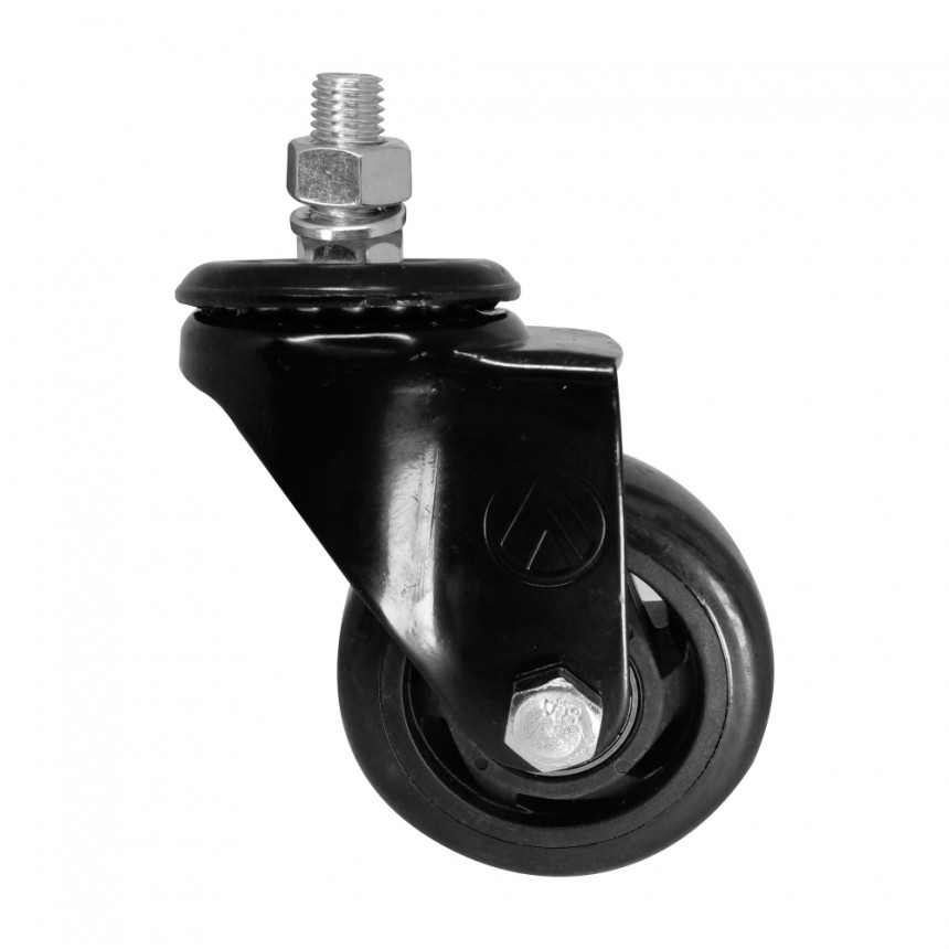 Rodizio Girat 3” Pvc Preto C/Par S/Freio