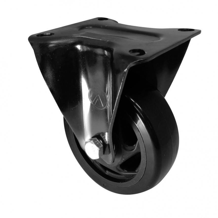Rodizio Fixo 4” Pvc Preto S/Freio
