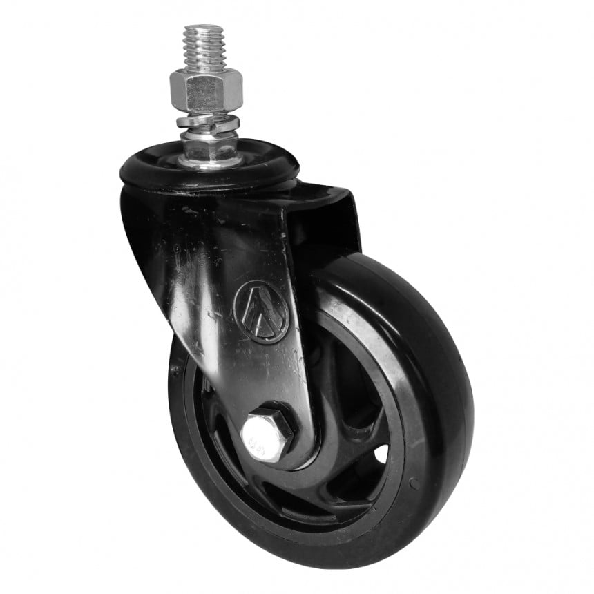 Rodizio Girat 4” Pvc Preto C/Par S/Freio