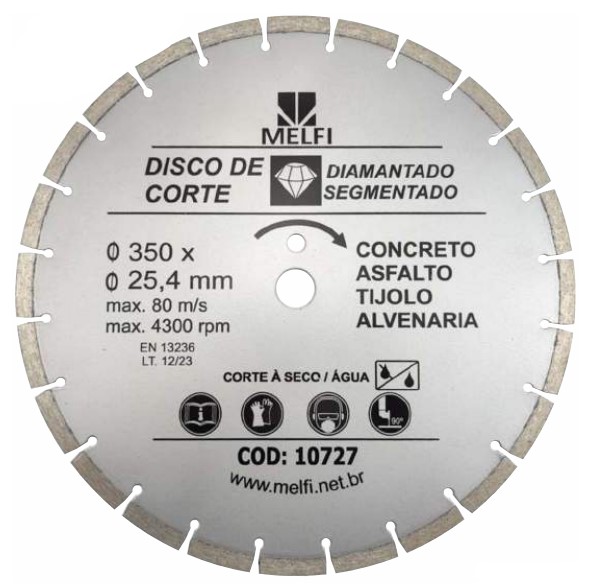 Disco Diam Segm 350x25mm Asfalto/Concret