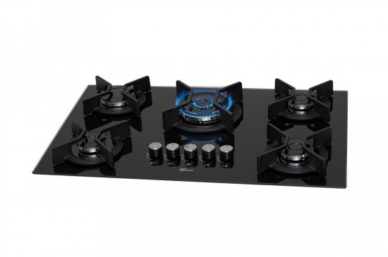 Fogao Cooktop 5b T.Chama Vidro Pt Infini
